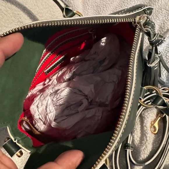 Dooney & Bourke Dark Green Leather Satchel color Ivy - Picture 6 of 10